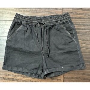 Helium London Shorts Women Plus Size 1X Flat Front Elastic Waist Pocket Black